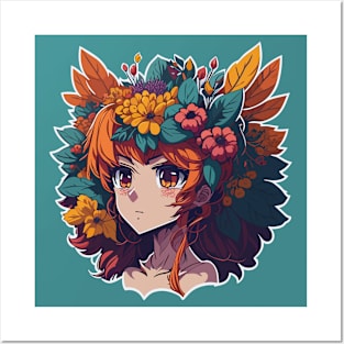 Floral Crown Girl Posters and Art